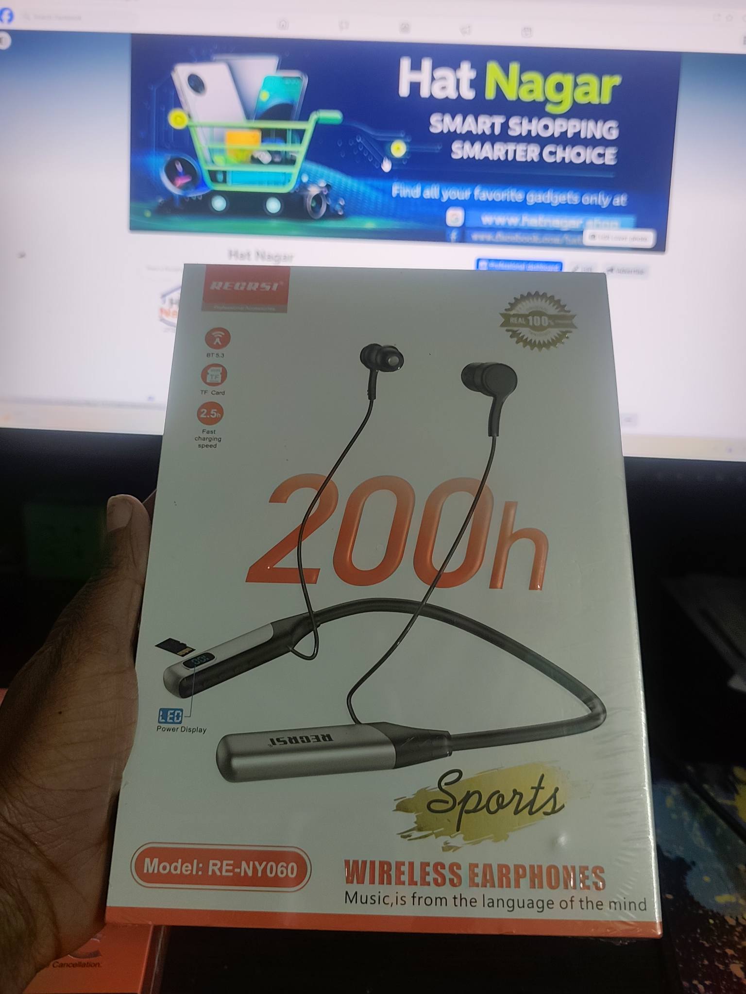 Recrsi RE-NY060 200 Hours Type-c Bluetooth Neckband